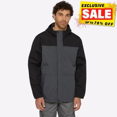 Dickies Waterproof Mens Premium Designer Fashion Rain Jacket Grey UK