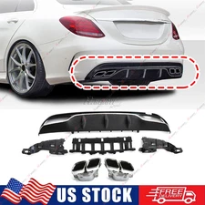 C63 Style Rear Diffuser Lip For Mercedes Benz W205 C300 C350 AMG-Line 2015-2021