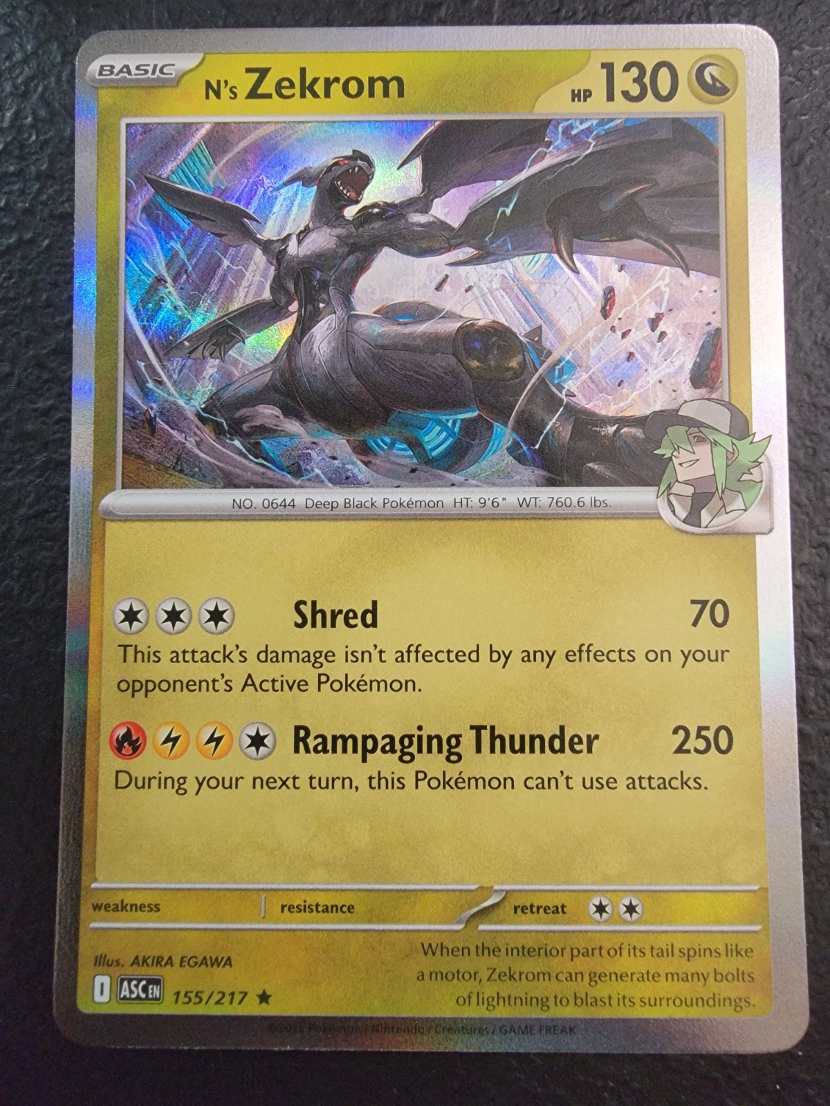 Pokemon TCG Ascended Heroes N's Zekrom Holo Foil 155/217