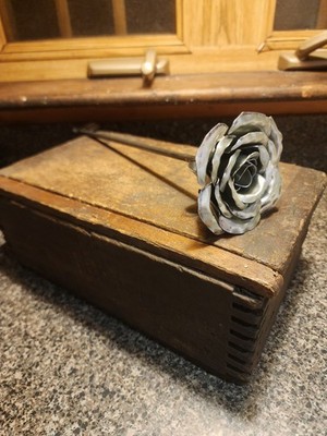 Hand Crafted Welded, Metal Vintage Forever Rose   Anniversary 