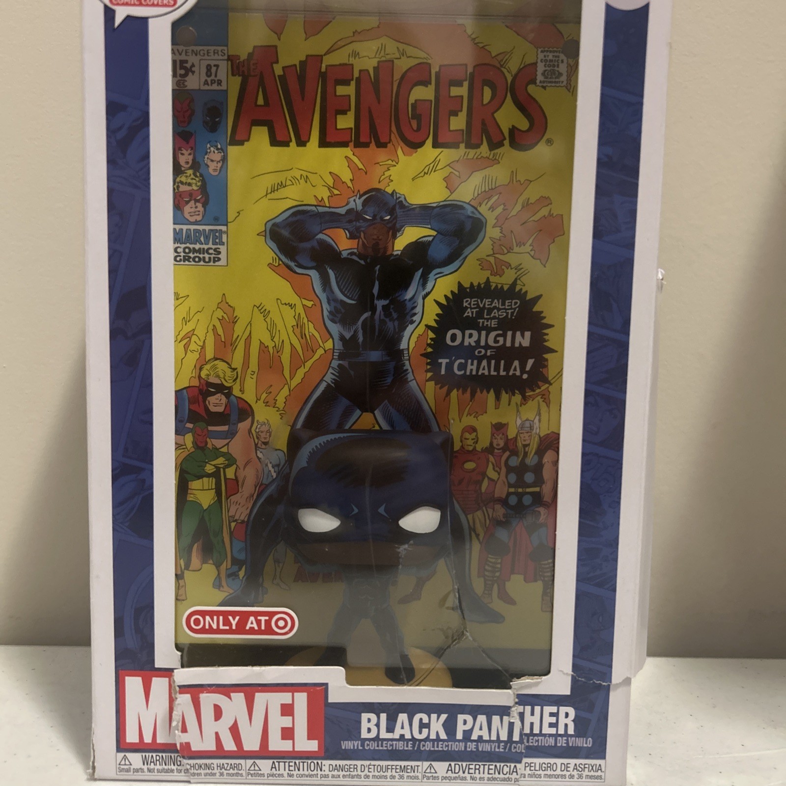 Funko POP! Comic Cover: Marvel - Avengers Black Panther Figure NEW Damaged Box thumbnail 4
