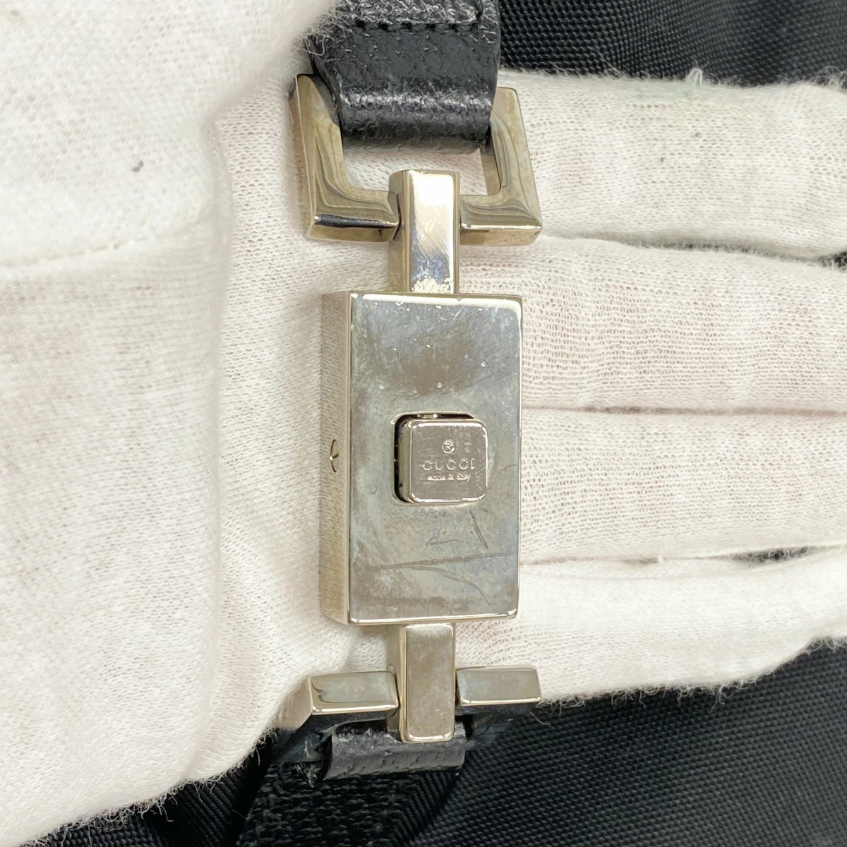 Gucci Jackie Nylon Shoulder Bag Black Silver Hardware thumbnail 7