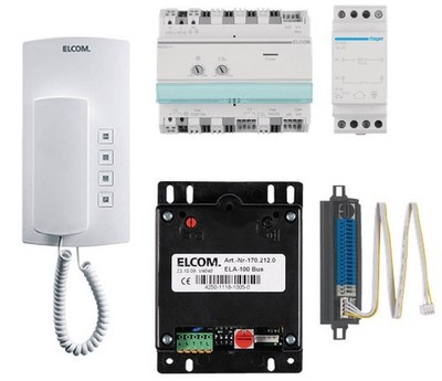 Elcom Audio Set Lautsprecher Netzgerät und Türtelefon BHT-200 i2-BUS Briefkasten