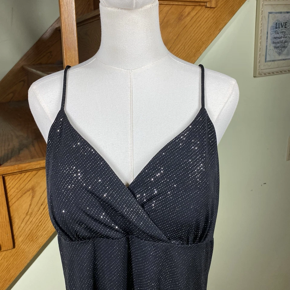 Camisola Babydoll Studio 1940 para mujer talla L Y2K negra brillante Whimsygoth Fairy Foto 2 de 4