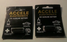 2 ACCELE ELECTRONICS 12V ALKALINE BATTERY transmitter battery #0016P