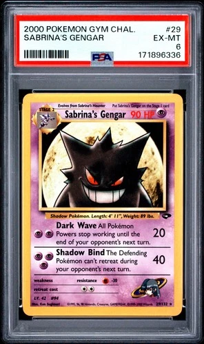 2000 POKEMON GYM CHALLENGE #29 SABRINA'S GENGAR PSA 6