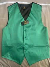 Men's Green Satin Tuxedo Vest. Party, Formal, Prom, XS 36 chest 