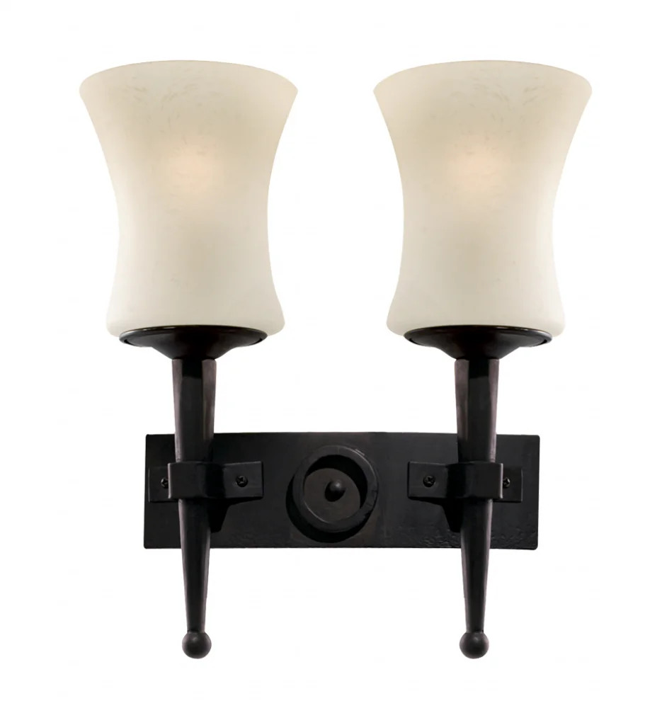 Wall Light Black Cartwheel Double Wrought Iron Searchlight 0812-2BK