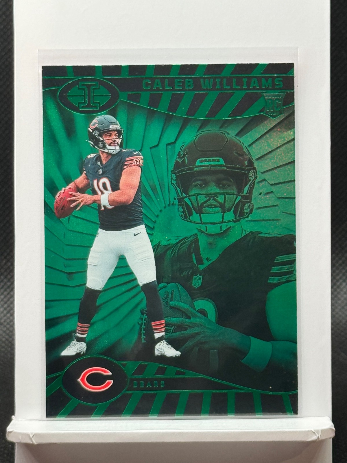 2024 Panini Illusions - Caleb Williams #13 Trophy Collection Emerald (RC)