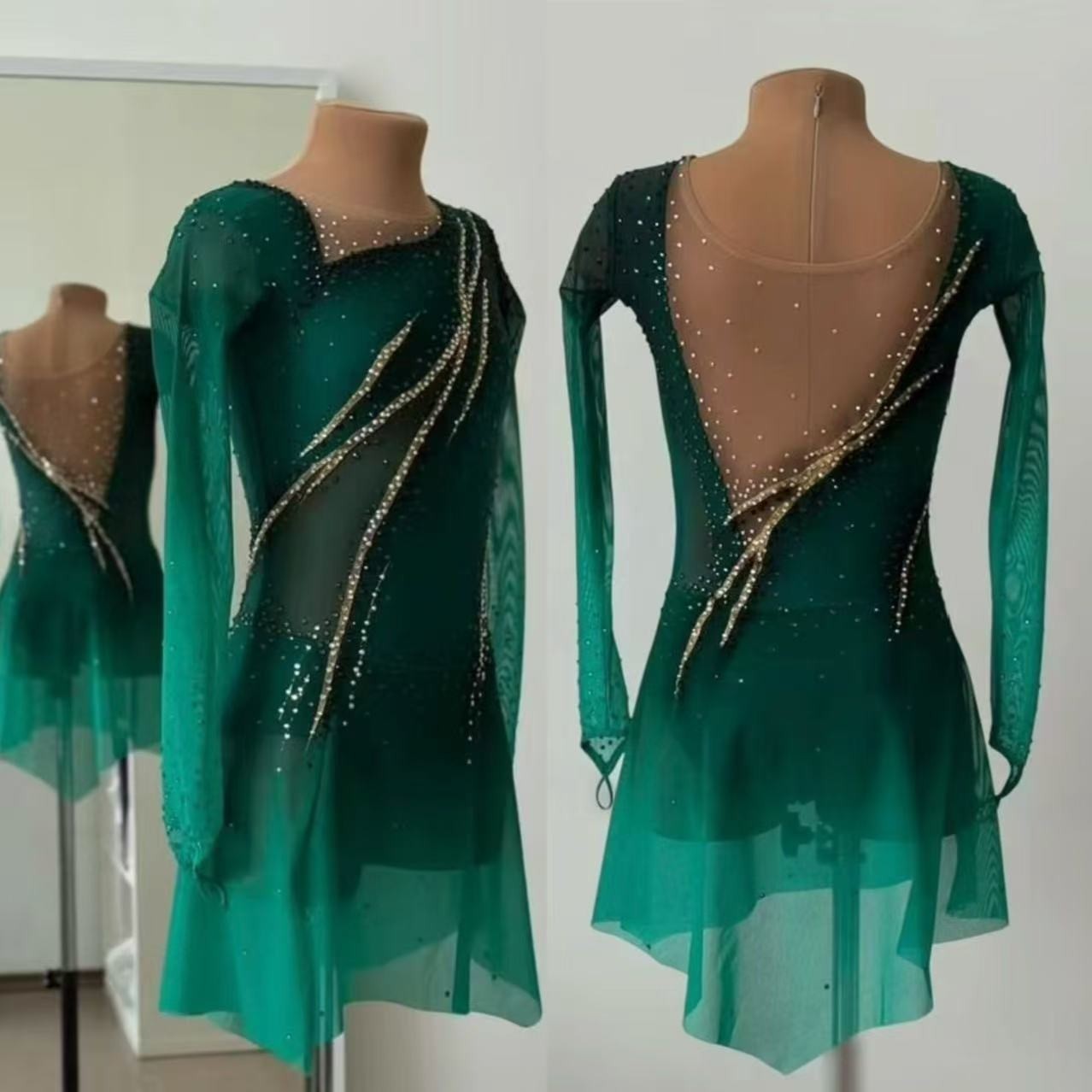 Disfraz de rendimiento de patinaje artístico, traje de gimnasia