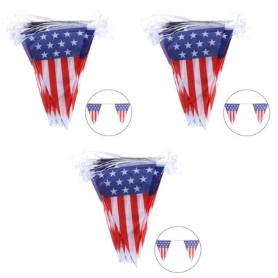 3 Count Amerikanische Flagge Wimpelbanner Bannergirlande Hängende Flaggenbanner
