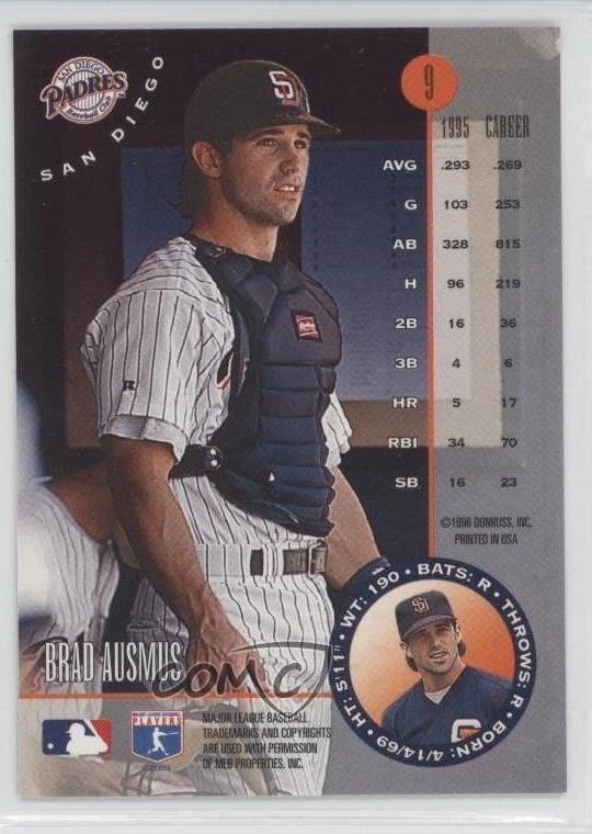 1996 Leaf Silver Brad Ausmus #9 - Image 2 of 2