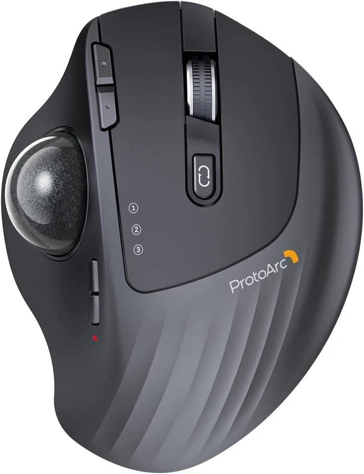 Bluetooth Trackball Mouse with Adjustable Hinge & Quiet Clicking - Gray Ball - Image 3 of 4