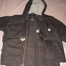 Carhartt Relaxed Fit SZ. 40X30 R01-M Duck Bib Overall Duck Barlett Jacket XL