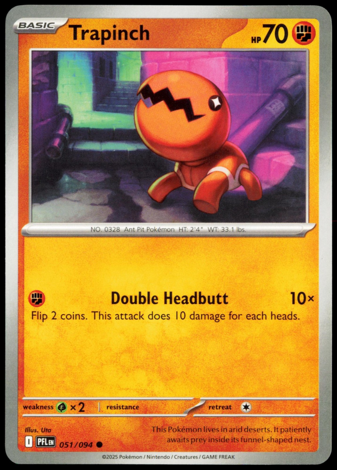 Trapinch 051/094 Common Phantasmal Flames Pokemon NM/M