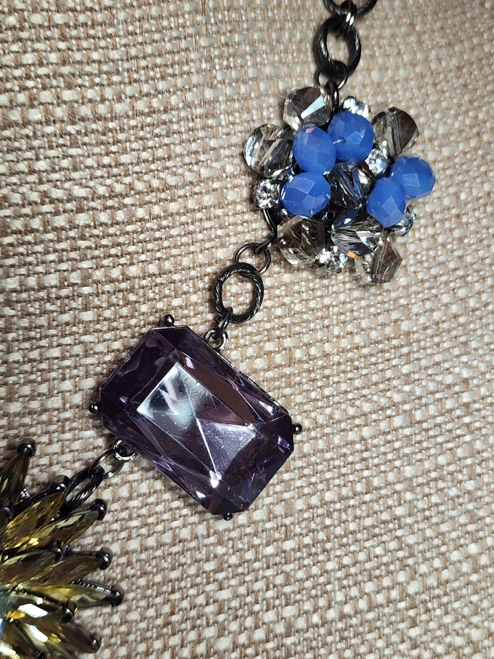 Collar Sabika Hecho a Mano Tie-dye Flor Cristal 22" Ajustable Foto 3 de 4