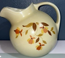 Vintage 1950 Hall’s Superior JEWEL TEA  Autumn Leaf  BALL  JUG PITCHER 7.5” tall