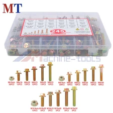245 Pcs Grade 8.8 M6 M8 M10 Metric Flanged Heavy Duty Flanged Bolts And Nuts Kit