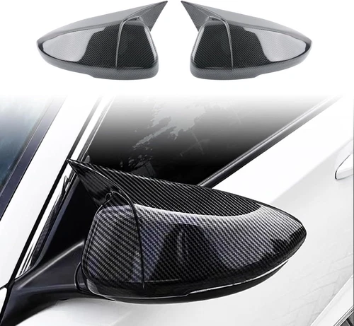2pcs Carbon Fiber Ox Horn Rear View Mirror Cover Trim For Honda Accord 2018-2019
