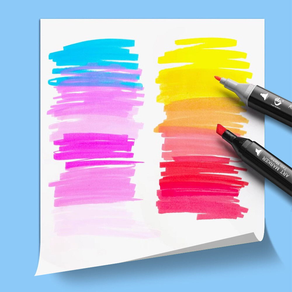 80 Colors Markers Dual Brush Pens Marker Double Tipped Round