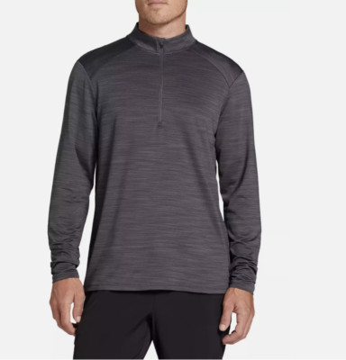 DSG Men's Movement 1/4 Zip Long Sleeve Shirt Single Dye Dark Gray Different Size
