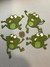 4 Frogs Handmade Paper Die Cuts Scrapbooking / Card Embellishment