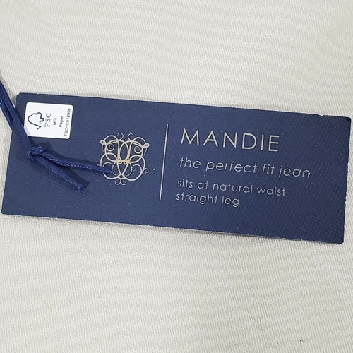 BANDOLINO "Mandie" Women 18 Denim 38x30 Jeans Beige High Waist Mom Straight NEW - Picture 8 of 8