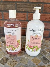Set 2 Crabtree Evelyn Rosewater Bath Shower Body Lotion Jumbo 16.9 Oz New