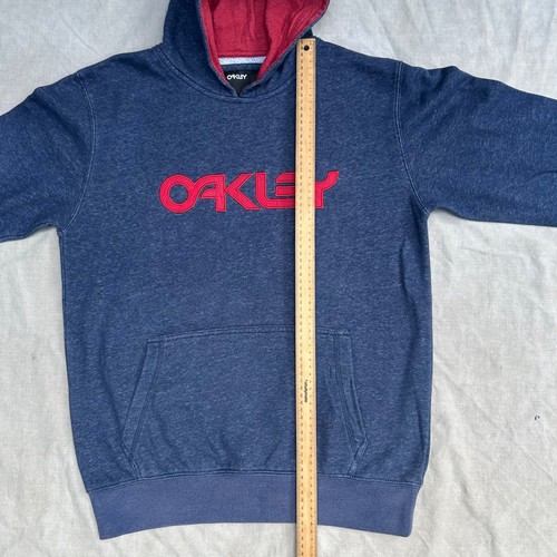 Oakley Factory Pilot Hoodie Sweatshirt Men Small Blue Red Spell Out Surf Skate - Picture 10 of 17