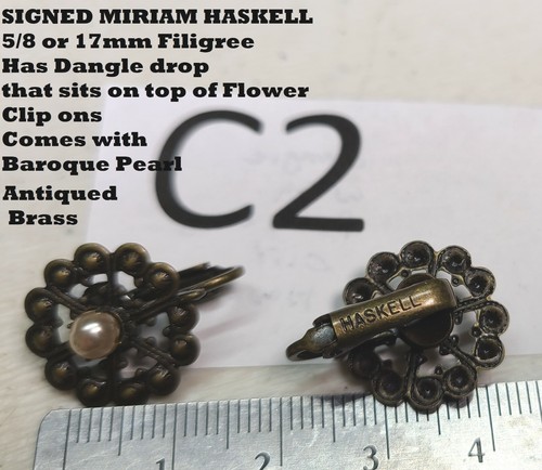 VTG MIRIAM HASKELL Earring Signed Screwback Clipon Pierce Findings Craft LOT #20 - Picture 52 of 70