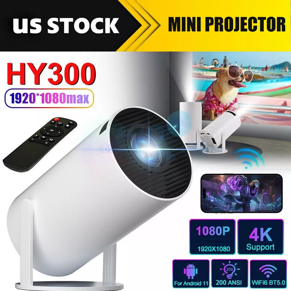 4K Mini Projector 10000 Lumen LED 1080P WiFi Bluetooth UHD Portable Home Theater-image