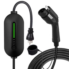 Portable EV Charger Level 2 & 1, 16Amp 110V, Electric Vehicle Charger with 15Ft 
