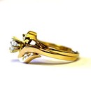 14k yellow gold .57ct SI1-2 G diamond engagement ring wedding jacket 6.4g estate — photo 2
