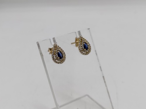 Conjunto Collar y Pendientes Oro Amarillo 18KT Con Cristal Azul 4,1 Gr. (6961) - Imagen 9 de 18