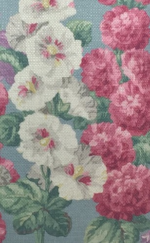 Sanderson - Hollyhocks - Copricuscino casa blu benzina / multi - di design - Foto 2 di 3