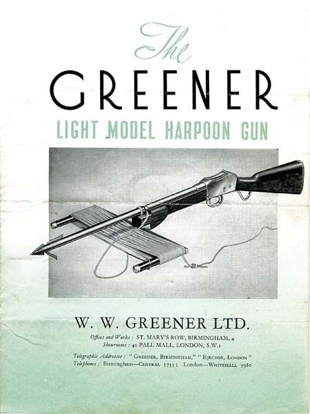 WW Greener c1950 Harpoon Gun Catalog | eBay