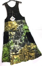 *SALE* GRINGO FAIRTRADE DISTRESSED STONEWASH ANIMAL PRINT COTTON PINAFORE DRESS