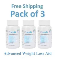 3-Pack PhenQ Advanced Weight Loss Formula Works Fast - 180 Capsules