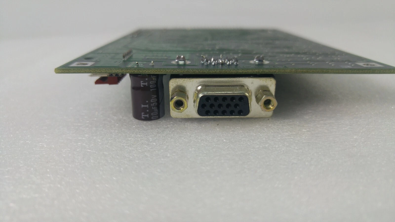 15-pin high-density female D-sub connector on the board edge