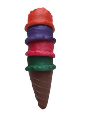 Play Food 4 Scoop Ice Cream Cone Water Changes Colors