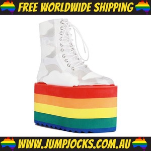 platform boots rainbow