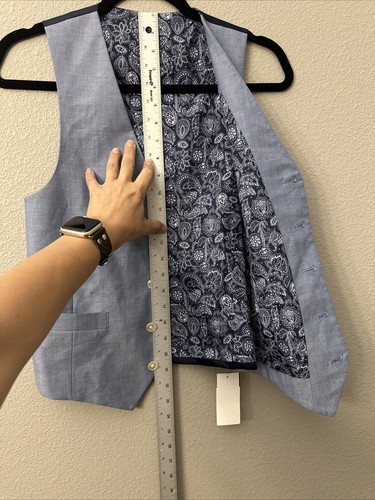 NWT Lauren Ralph Lauren Boys Size 16 R Light Blue Chambray Cotton Vest - Picture 11 of 12