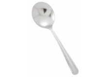 Winco 0081-04, Dominion Medium Weight Bouillon Spoon, 18/0 Stainless Steel, Vibr