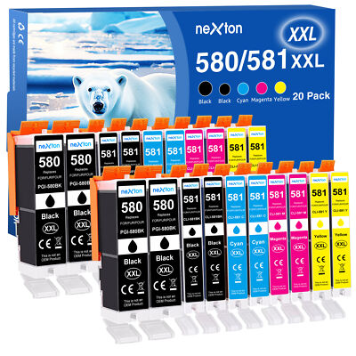20 Patronen für CANON PGI580 581 Pixma TS6150 TS6350 TS9550 TR7550 TR8500 TR8550
