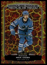 2022-23 O-Pee-Chee Platinum #274 Nick Cicek Pee-Chee Platinum - Hot Magma #/499