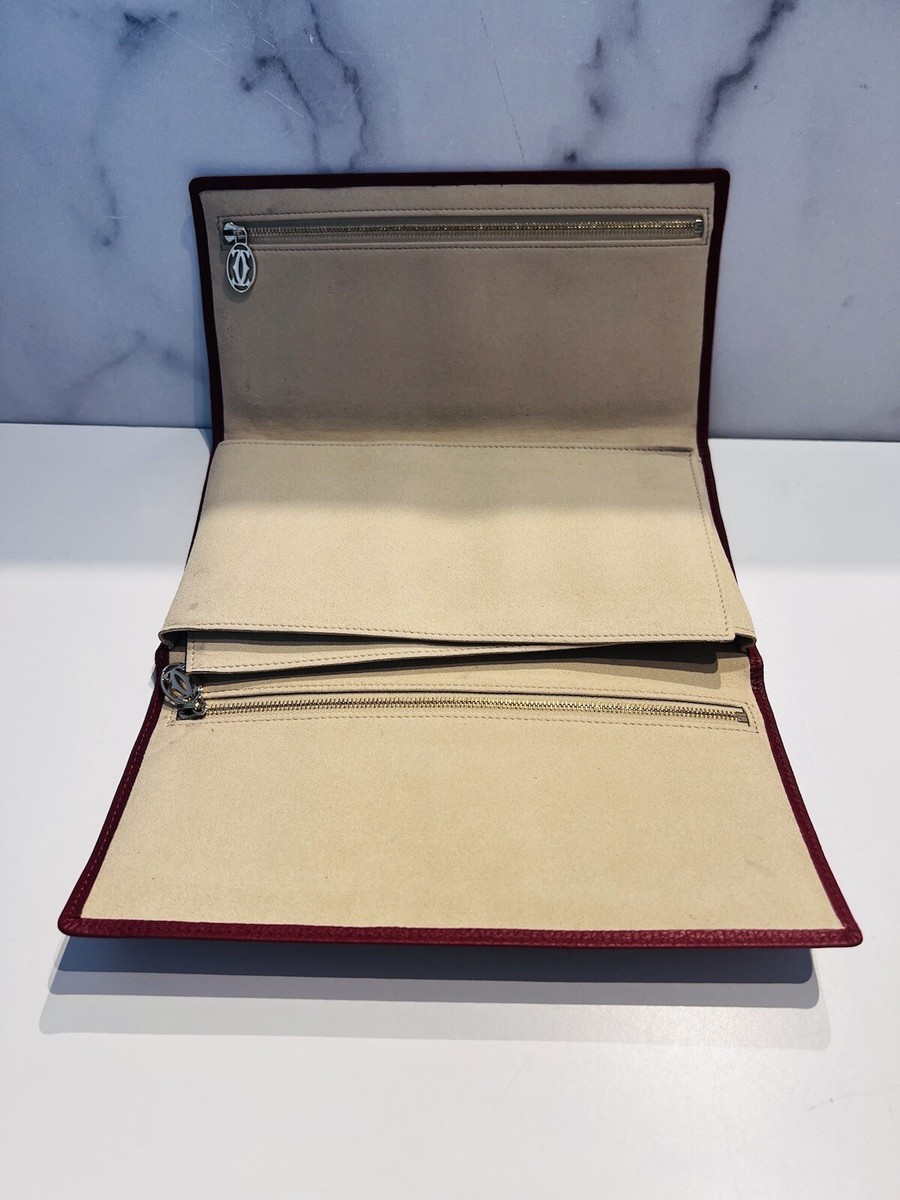 Cartier Paris Red Leather Travel Jewelry Roll Case | eBay