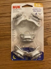 NUK Orthodontic Pacifiers NEW Value 5 Pack 0-6 Months Glows in the Dark