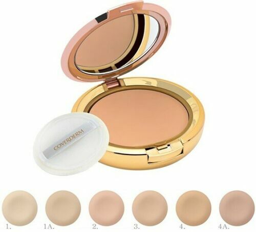 Coverderm Compact Powder Waterproof Non Comedogenic Hypoallergenic 6 Shades 10g