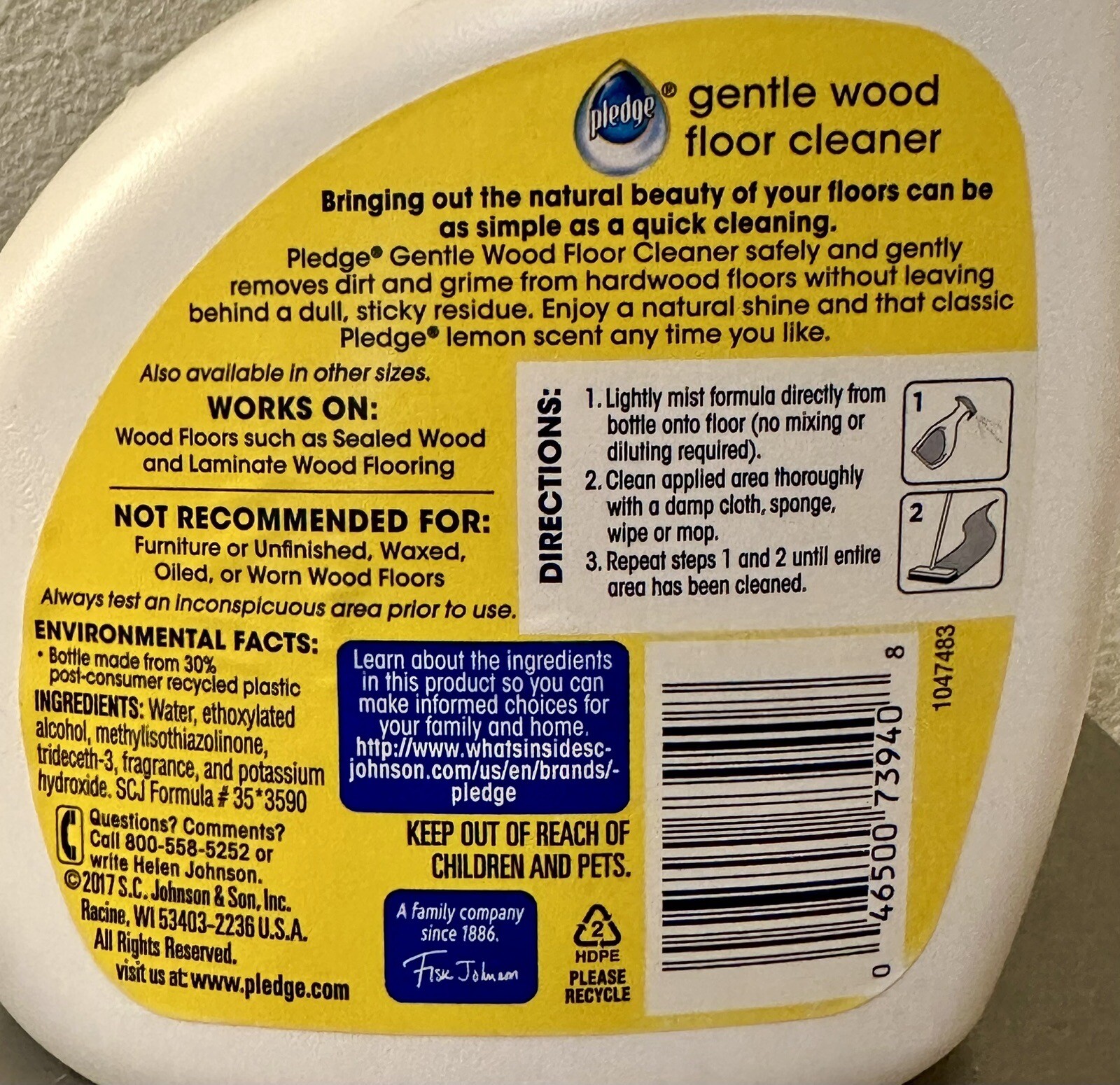 Pledge Clean It Gentle Wood Floor Cleaner 32 oz. Spray eBay