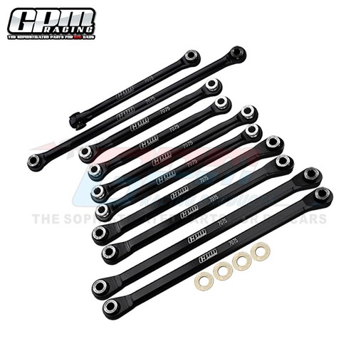 GPM Alu7075 F & R Chassis Link Parts Tree + Front Steering Link rod AXIAL UTB18 - Picture 2 of 8